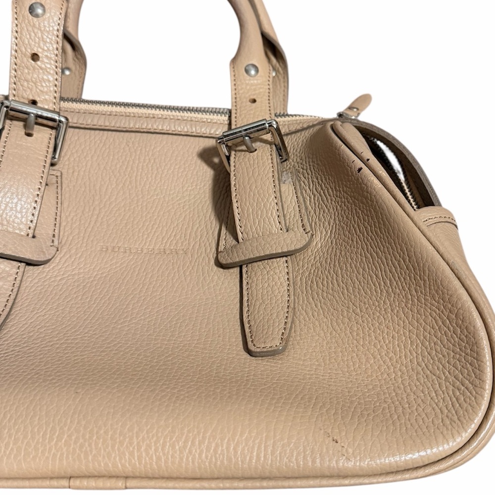 Burberry Calfskin Leather Beige Leather Handbag - Picture 7 of 9